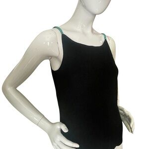 Double D Ranch Black Knit Tank with Turquoise Beaded Straps (S)